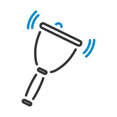 Okulun El Zili Simgesi. Renk Doldurma Tasarımı ile Düzenlenebilir Kalın Tasarım. Vektör İllüstrasyonu.