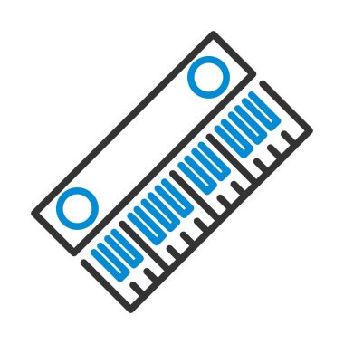 Piyano Klavyesi Simgesi. Renk Doldurma Tasarımı ile Düzenlenebilir Kalın Tasarım. Vektör İllüstrasyonu.