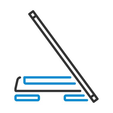 Adım tahtası ve sopa simgesi. Renk Doldurma Tasarımı ile Düzenlenebilir Kalın Tasarım. Vektör İllüstrasyonu.