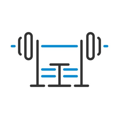 Halterli Benç Simgesi. Renk Doldurma Tasarımı ile Düzenlenebilir Kalın Tasarım. Vektör İllüstrasyonu.