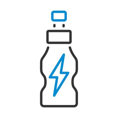 Enerji İçecekleri Şişesi Simgesi. Renk Doldurma Tasarımı ile Düzenlenebilir Kalın Tasarım. Vektör İllüstrasyonu.