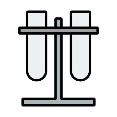 Laboratuar Şişeleri Simgeye Bağlandı. Renk Doldurma Tasarımı ile Düzenlenebilir Kalın Tasarım. Vektör İllüstrasyonu.