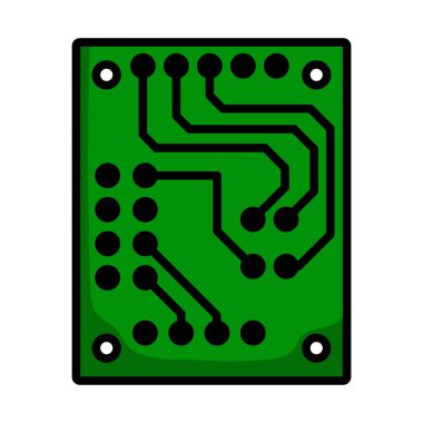 Devre Simgesi. Renk Doldurma Tasarımı ile Düzenlenebilir Kalın Tasarım. Vektör İllüstrasyonu.