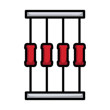 Teyp Simgesi Direnişi. Renk Doldurma Tasarımı ile Düzenlenebilir Kalın Tasarım. Vektör İllüstrasyonu.