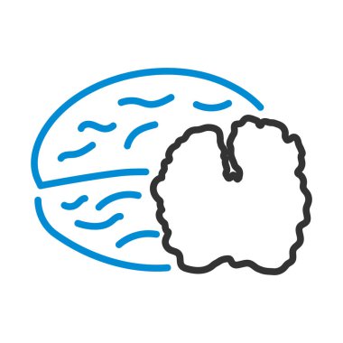 Ceviz Simgesi. Renk Doldurma Tasarımı ile Düzenlenebilir Kalın Tasarım. Vektör İllüstrasyonu.