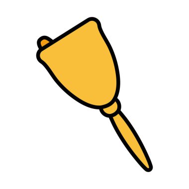 Okulun el çanının simgesi. Renk Doldurma Tasarımı ile Düzenlenebilir Kalın Tasarım. Vektör İllüstrasyonu.