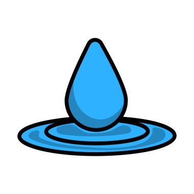 Su Damlası Simgesi. Renk Doldurma Tasarımı ile Düzenlenebilir Kalın Tasarım. Vektör İllüstrasyonu.