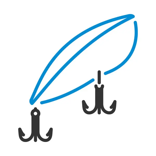 Icon Fishing Spoon Editable Bold Outline Color Fill Design Vector — Stock Vector
