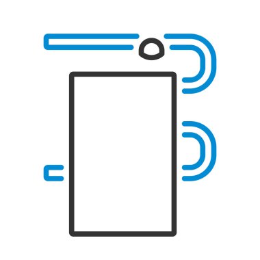 Isıtılmış Havlu Demiryolu Simgesi. Renk Doldurma Tasarımı ile Düzenlenebilir Kalın Tasarım. Vektör İllüstrasyonu.