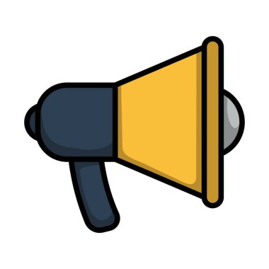 Promosyon Megafon Simgesi. Renk Doldurma Tasarımı ile Düzenlenebilir Kalın Tasarım. Vektör İllüstrasyonu.