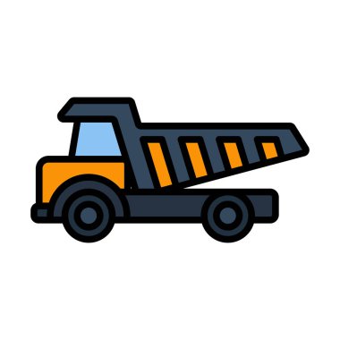 Tipper Simgesi. Renk Doldurma Tasarımı ile Düzenlenebilir Kalın Tasarım. Vektör İllüstrasyonu.