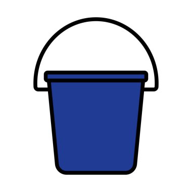 Kova Simgesi. Renk Doldurma Tasarımı ile Düzenlenebilir Kalın Tasarım. Vektör İllüstrasyonu.