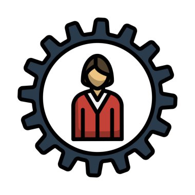 Takım çalışması simgesi. Renk Doldurma Tasarımı ile Düzenlenebilir Kalın Tasarım. Vektör İllüstrasyonu.