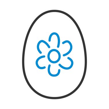 Easter Egg With Ornate Icon. Editable Bold Outline With Color Fill Design. Vector Illustration.