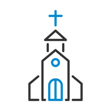 Church Icon. Editable Bold Outline With Color Fill Design. Vector Illustration.