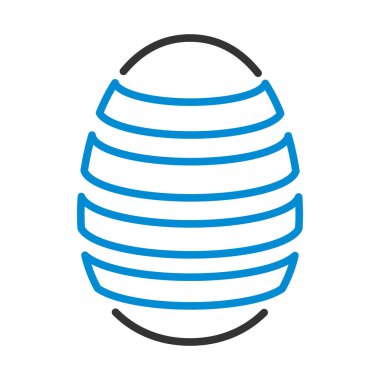 Easter Egg With Ornate Icon. Editable Bold Outline With Color Fill Design. Vector Illustration.