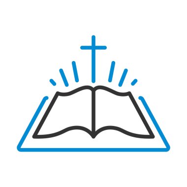 Holly Bible Icon. Editable Bold Outline With Color Fill Design. Vector Illustration.