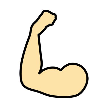Bicep 'in ikonu. Renk Doldurma Tasarımı ile Düzenlenebilir Kalın Tasarım. Vektör İllüstrasyonu.