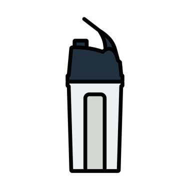 Fitness Şişe Simgesi. Renk Doldurma Tasarımı ile Düzenlenebilir Kalın Tasarım. Vektör İllüstrasyonu.