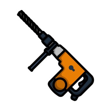 Elektrik Perforatörünün Simgesi. Renk Doldurma Tasarımı ile Düzenlenebilir Kalın Tasarım. Vektör İllüstrasyonu.