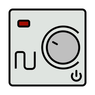 Sıcak Zemin Duvarı Birimi Simgesi. Renk Doldurma Tasarımı ile Düzenlenebilir Kalın Tasarım. Vektör İllüstrasyonu.