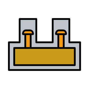 Elektrik Bağlantısı Terminal Simgesi. Renk Doldurma Tasarımı ile Düzenlenebilir Kalın Tasarım. Vektör İllüstrasyonu.