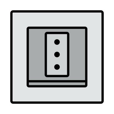 İtalya Elektrik Soket Simgesi. Renk Doldurma Tasarımı ile Düzenlenebilir Kalın Tasarım. Vektör İllüstrasyonu.