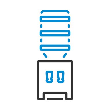 Ofis Su Soğutma Simgesi. Renk Doldurma Tasarımı ile Düzenlenebilir Kalın Tasarım. Vektör İllüstrasyonu.
