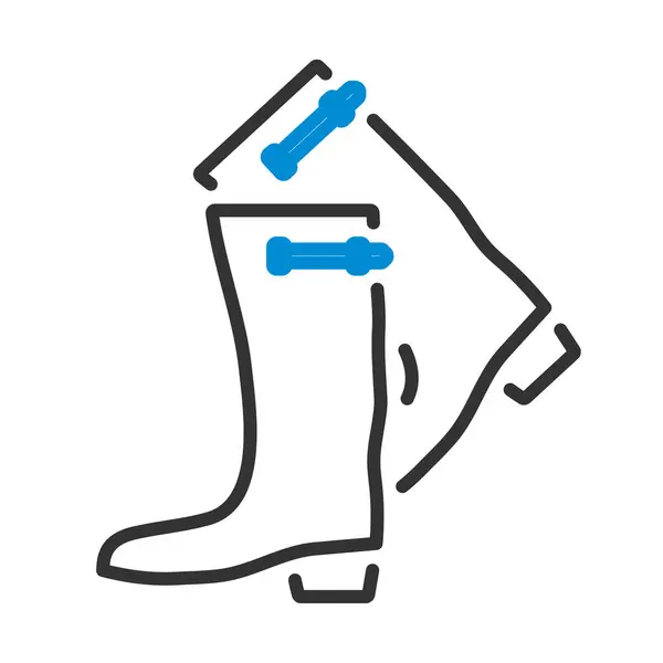 Icon Hunter Rubber Boots Editable Bold Outline Color Fill Design — Stock Vector