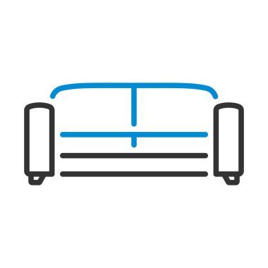 Ofis Koltuğu Simgesi. Renk Doldurma Tasarımı ile Düzenlenebilir Kalın Tasarım. Vektör İllüstrasyonu.