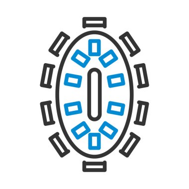 Masa Simgesi Müzakeresi. Renk Doldurma Tasarımı ile Düzenlenebilir Kalın Tasarım. Vektör İllüstrasyonu.