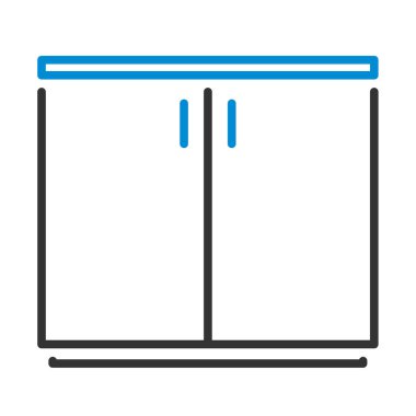 Ofis Kabine Simgesi. Renk Doldurma Tasarımı ile Düzenlenebilir Kalın Tasarım. Vektör İllüstrasyonu.