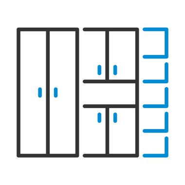 Ofis Kabine Simgesi. Renk Doldurma Tasarımı ile Düzenlenebilir Kalın Tasarım. Vektör İllüstrasyonu.