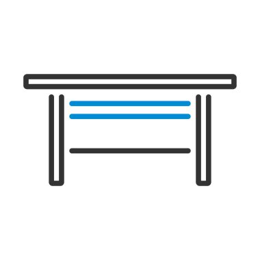 Patron Ofis Masa Simgesi. Renk Doldurma Tasarımı ile Düzenlenebilir Kalın Tasarım. Vektör İllüstrasyonu.