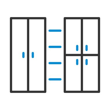 Ofis Kabine Simgesi. Renk Doldurma Tasarımı ile Düzenlenebilir Kalın Tasarım. Vektör İllüstrasyonu.