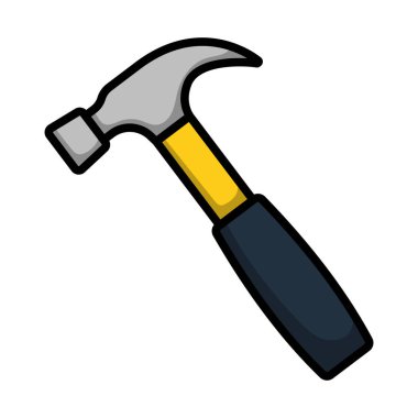 Çekiç Simgesi. Renk Doldurma Tasarımı ile Düzenlenebilir Kalın Tasarım. Vektör İllüstrasyonu.