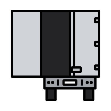 Kamyon Karavanı Arka Görünüm Simgesi. Renk Doldurma Tasarımı ile Düzenlenebilir Kalın Tasarım. Vektör İllüstrasyonu.
