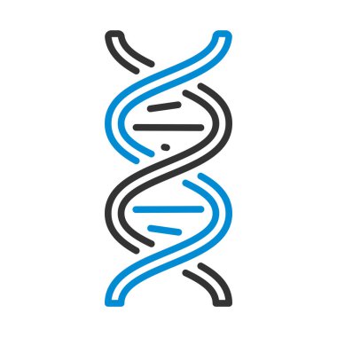DNA Simgesi. Renk Doldurma Tasarımı ile Düzenlenebilir Kalın Tasarım. Vektör İllüstrasyonu.