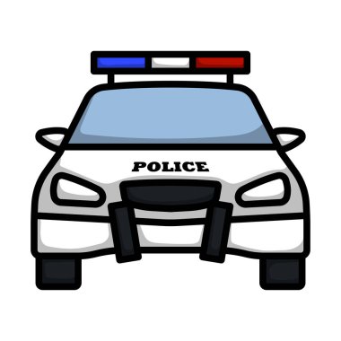 Polis arabası ikonu. Renk Doldurma Tasarımı ile Düzenlenebilir Kalın Tasarım. Vektör İllüstrasyonu.