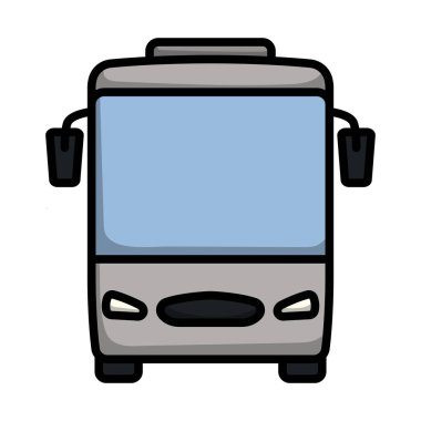 Turist Otobüs İkonası. Renk Doldurma Tasarımı ile Düzenlenebilir Kalın Tasarım. Vektör İllüstrasyonu.