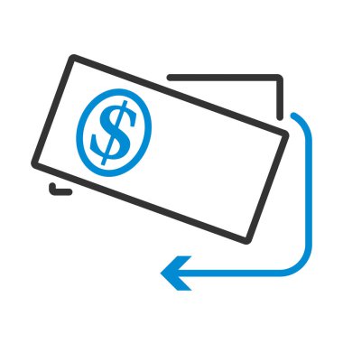 Banknotlar Parası Simgesi. Renk Doldurma Tasarımı ile Düzenlenebilir Kalın Tasarım. Vektör İllüstrasyonu.