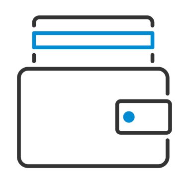 Kredi Kartı Çanta Simgesi 'nden çık. Renk Doldurma Tasarımı ile Düzenlenebilir Kalın Tasarım. Vektör İllüstrasyonu.