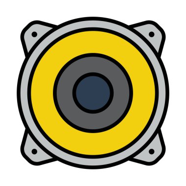 Hoparlör ikonu. Renk Doldurma Tasarımı ile Düzenlenebilir Kalın Tasarım. Vektör İllüstrasyonu.