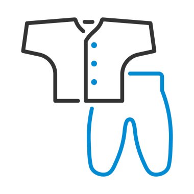 Bebek Simge Giysin. Renk Doldurma Tasarımı ile Düzenlenebilir Kalın Tasarım. Vektör İllüstrasyonu.