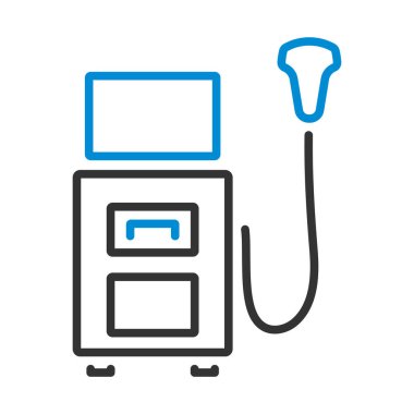 Ultrasound Teşhis Makinesi Simgesi. Renk Doldurma Tasarımı ile Düzenlenebilir Kalın Tasarım. Vektör İllüstrasyonu.