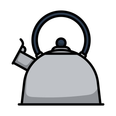 Mutfak Kettle Simgesi. Renk Doldurma Tasarımı ile Düzenlenebilir Kalın Tasarım. Vektör İllüstrasyonu.