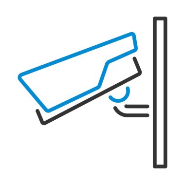 Güvenlik kamerası simgesi. Renk Doldurma Tasarımı ile Düzenlenebilir Kalın Tasarım. Vektör İllüstrasyonu.