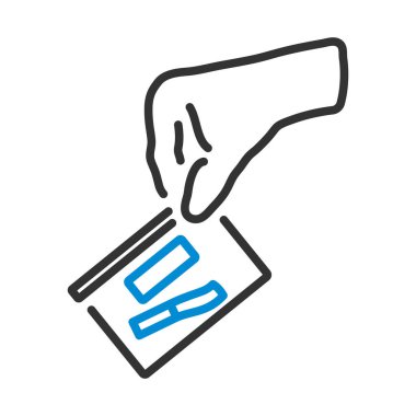 El Tutma Delil Çukuru Simgesi. Renk Doldurma Tasarımı ile Düzenlenebilir Kalın Tasarım. Vektör İllüstrasyonu.