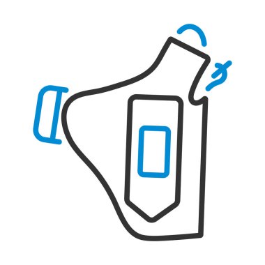 Polis Kılıfı Silah Simgesi. Renk Doldurma Tasarımı ile Düzenlenebilir Kalın Tasarım. Vektör İllüstrasyonu.