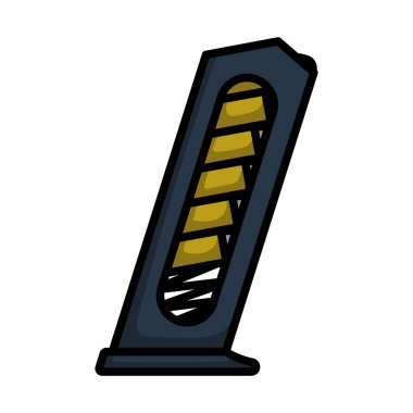 Silah Dergisi Simgesi. Renk Doldurma Tasarımı ile Düzenlenebilir Kalın Tasarım. Vektör İllüstrasyonu.